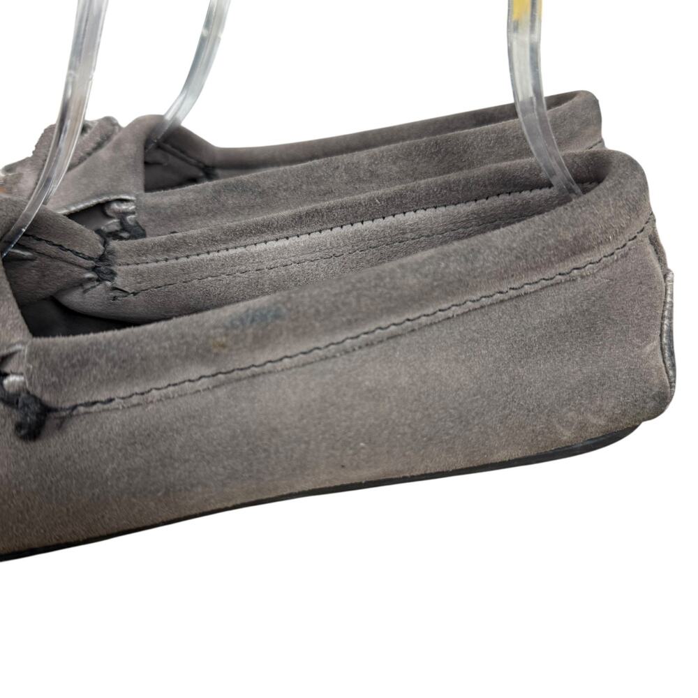 Minnetonka Moccasin Kiltie Slip On Loafers Flats Gray Suede Leather Womens 6.5 - Picture 9 of 16